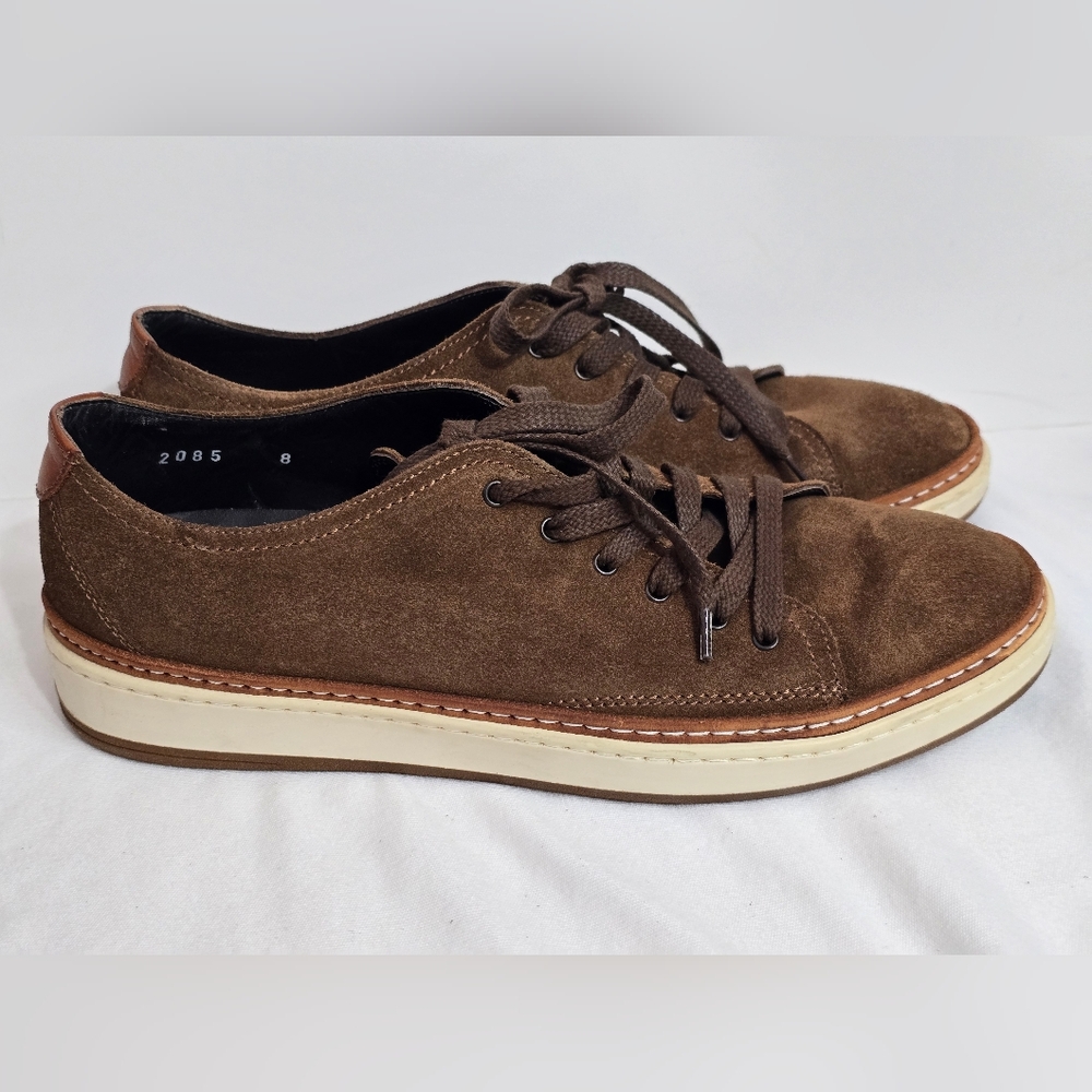 To Boot New York Adam Derrick Geoffrey Tan Suede Sneaker Minimalist Casual Sz 8